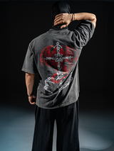 HellForged Wings Acid Wash Tee