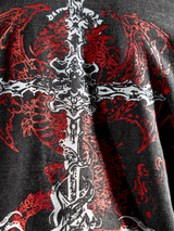 HellForged Wings Acid Wash Tee