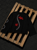 Spine Red Waffle Ripped Tee