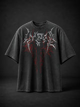 HellForged Wings Acid Wash Tee