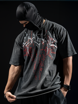 HellForged Wings Acid Wash Tee