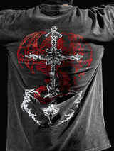 HellForged Wings Acid Wash Tee