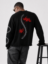 Spine Red Waffle Ripped Tee